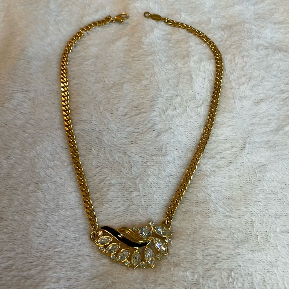 Vintage Napier Choker with crystals and black enamel accents - Picture 4 of 10